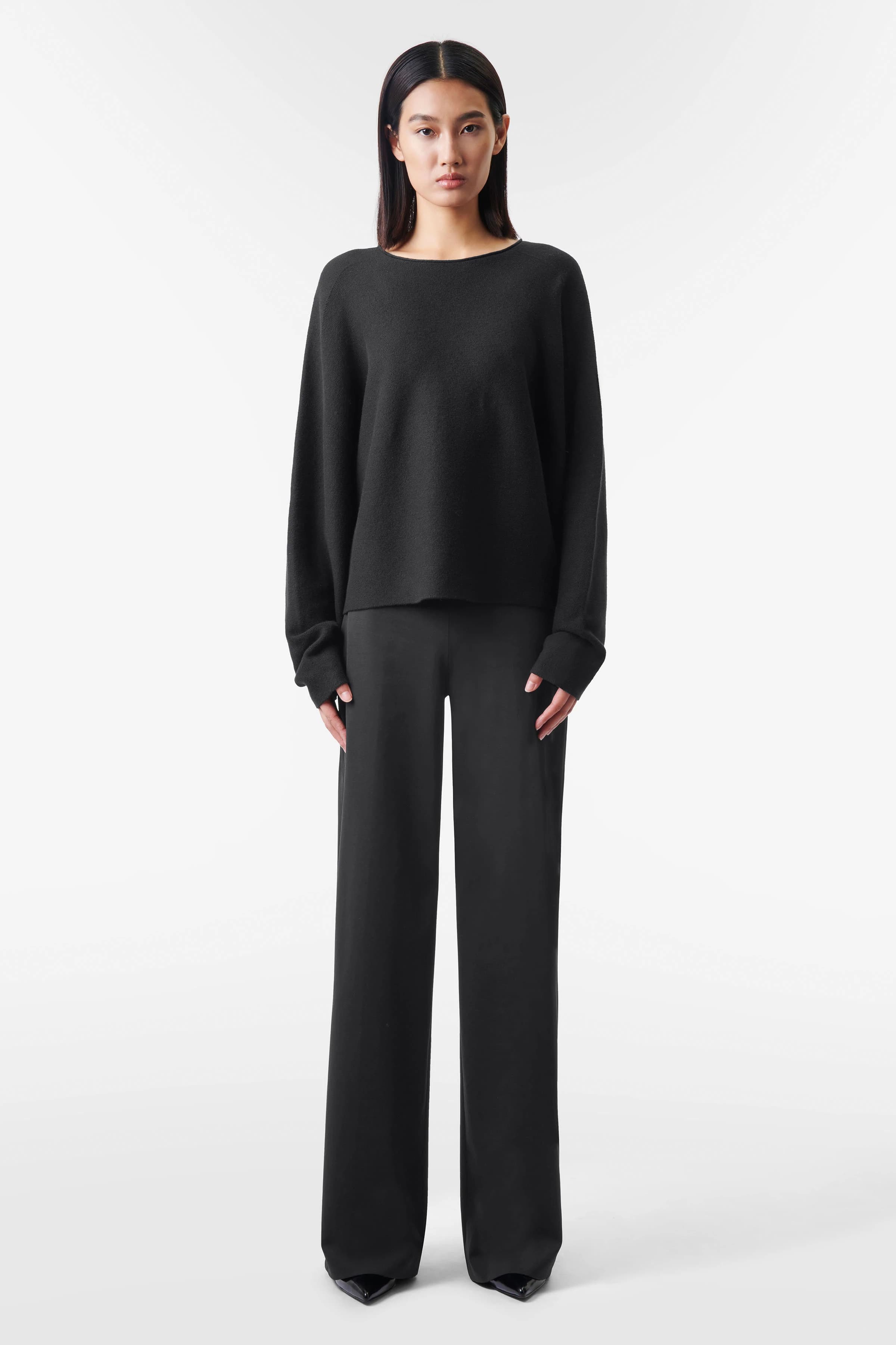 MEAMI | Vekürzter Egg-Shape Pullover in Baumwoll-Kaschmir-Mix